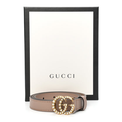 Gucci Moon Calfskin Pearl Double G 20mm Belt 80 32 Porcelain Rose 8 of 8