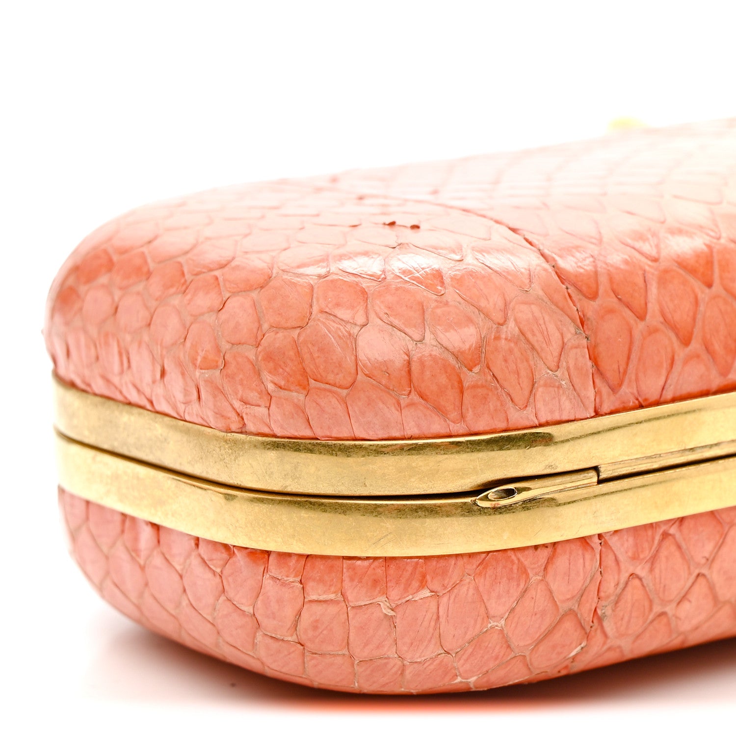 Alexander McQueen Snakeskin Knuckle Box Clutch Orange 9 of 13