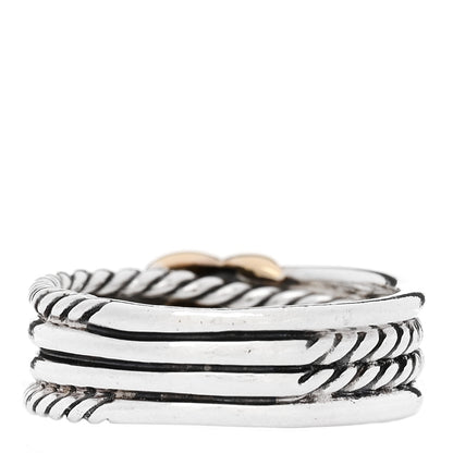 David Yurman Sterling Silver 18K Yellow Gold 6mm X Crossover Ring 54 6.75 3 of 5