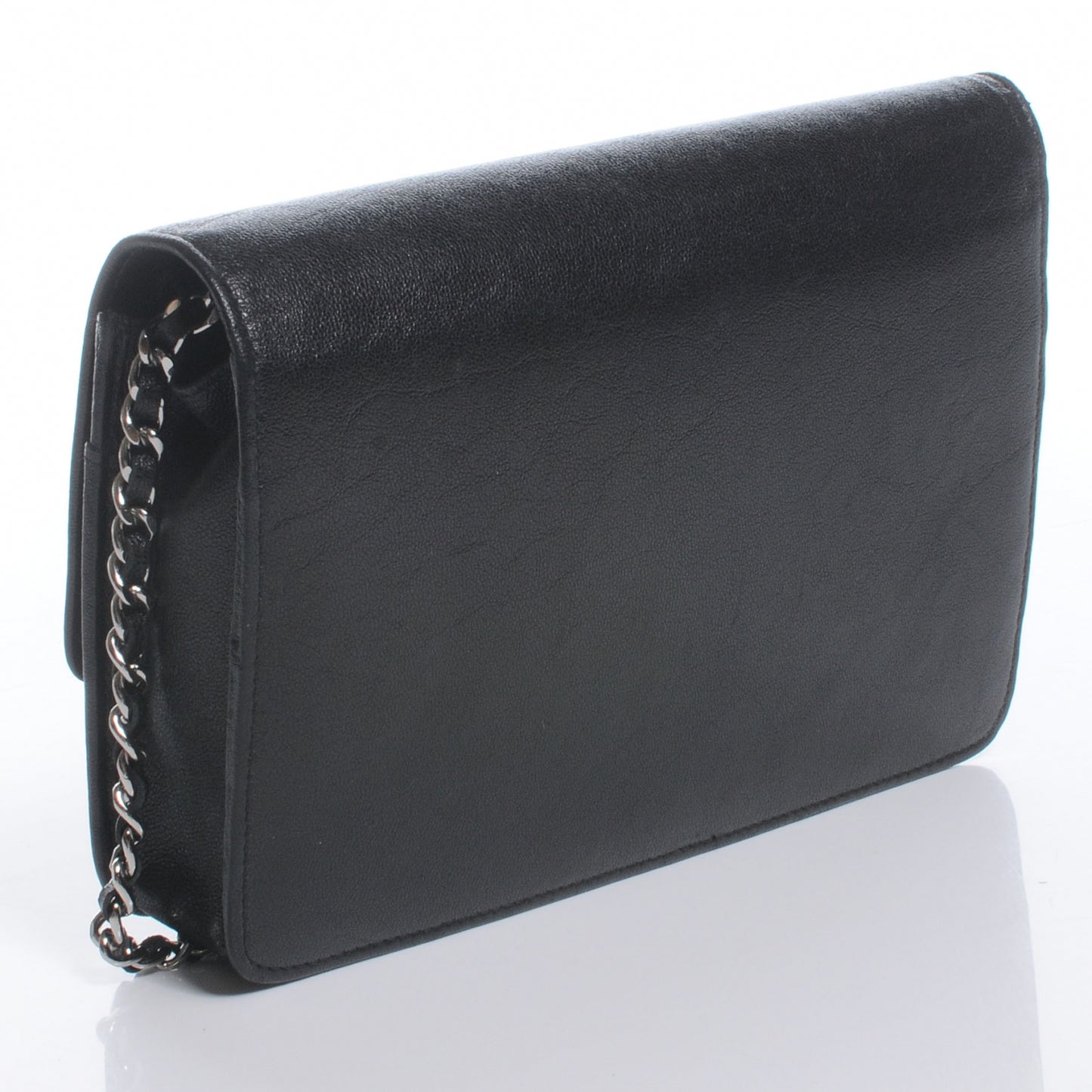 Leather Wallet On Chain WOC Black