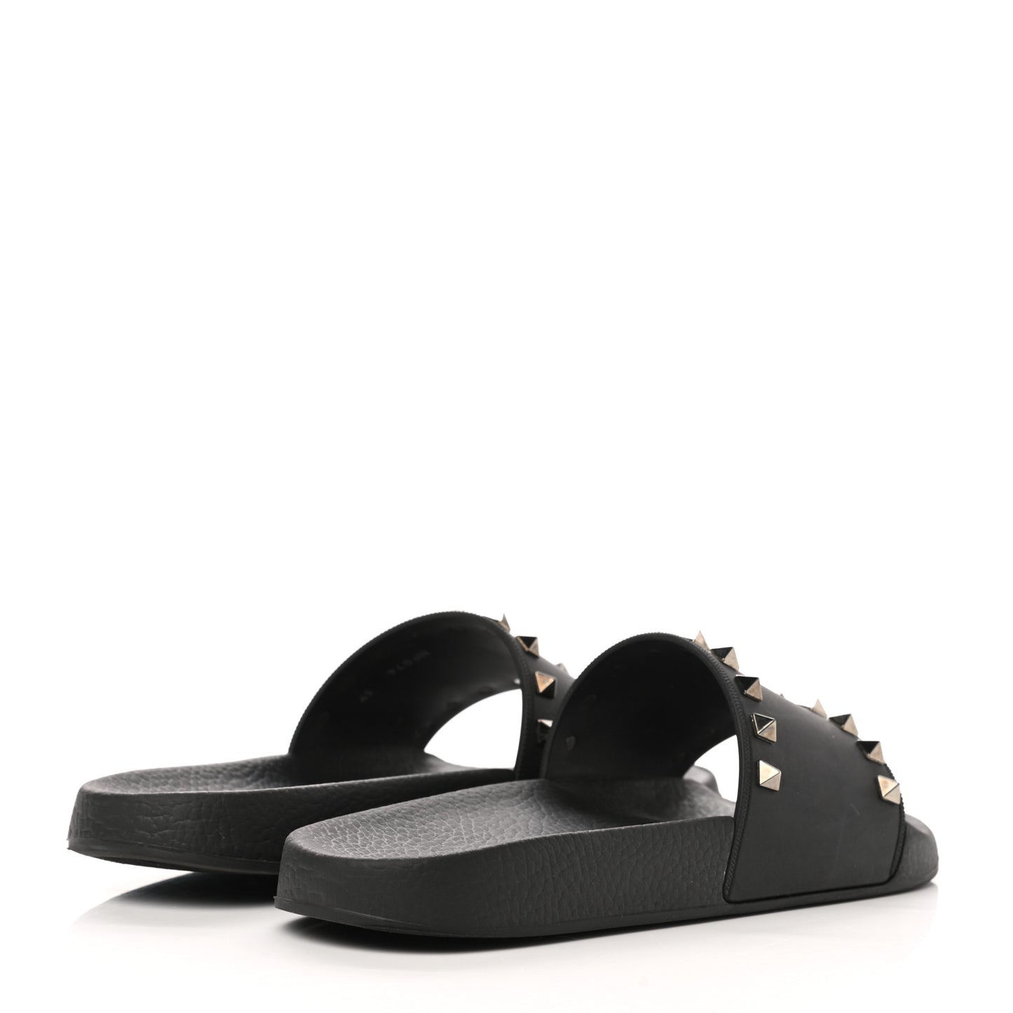 Rubber Rockstud Slide Sandals 39 Black