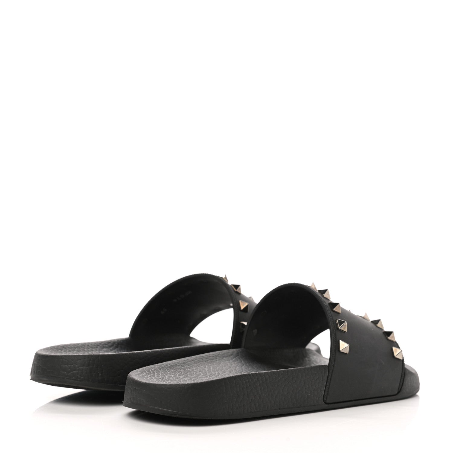 Valentino Garavani Rubber Rockstud Slide Sandals 39 Black 4 of 8
