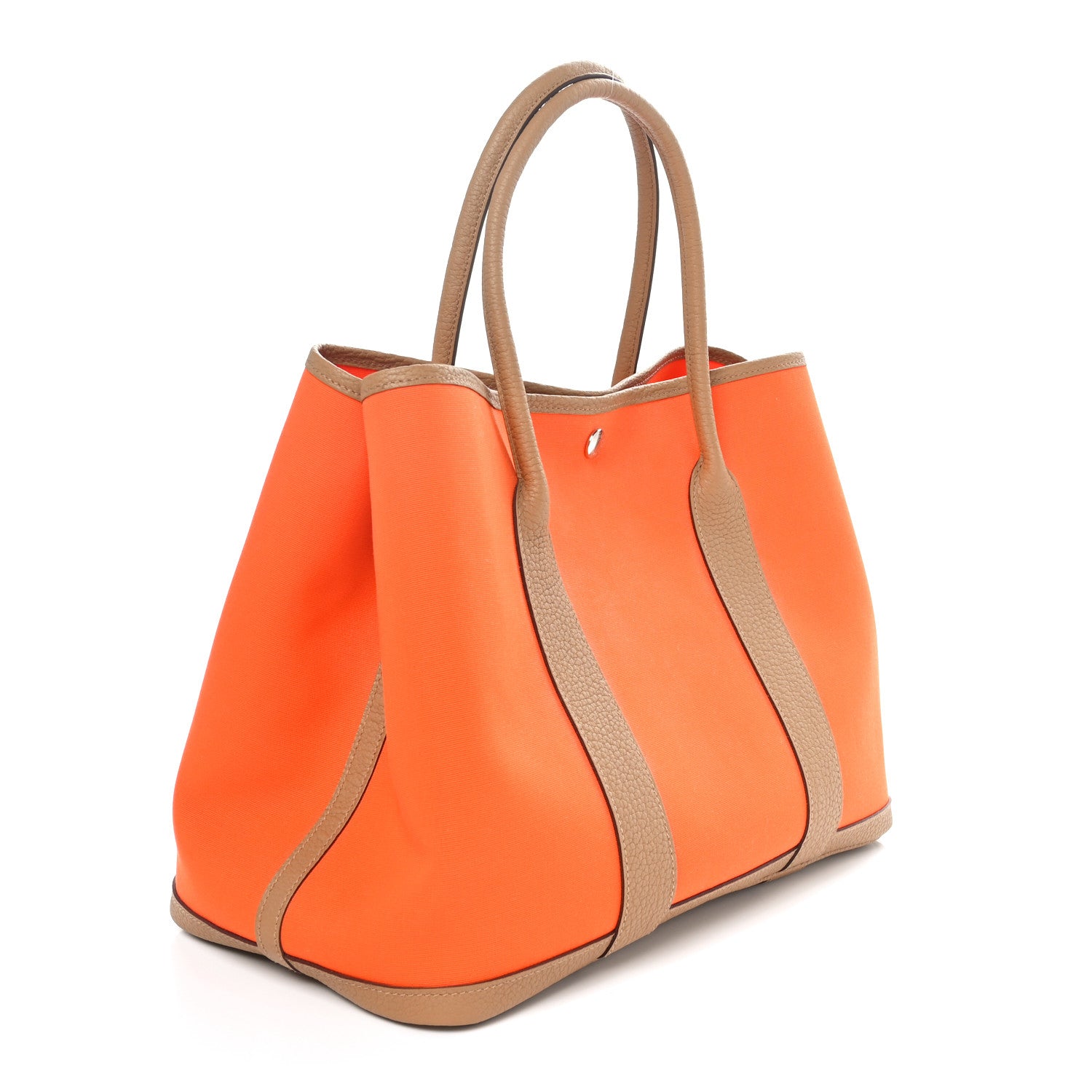 Hermes Toile Militaire Vache Country Garden Party 36 MM Orange Chai 3 of 10