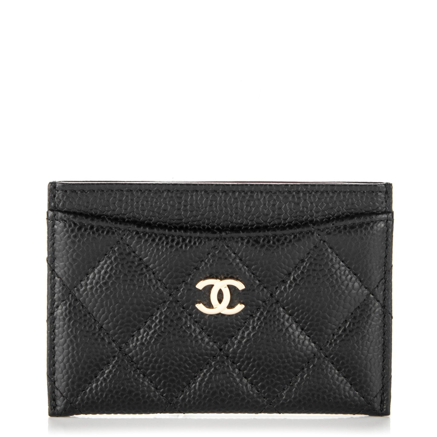 Caviar Quilted Card Holder Black