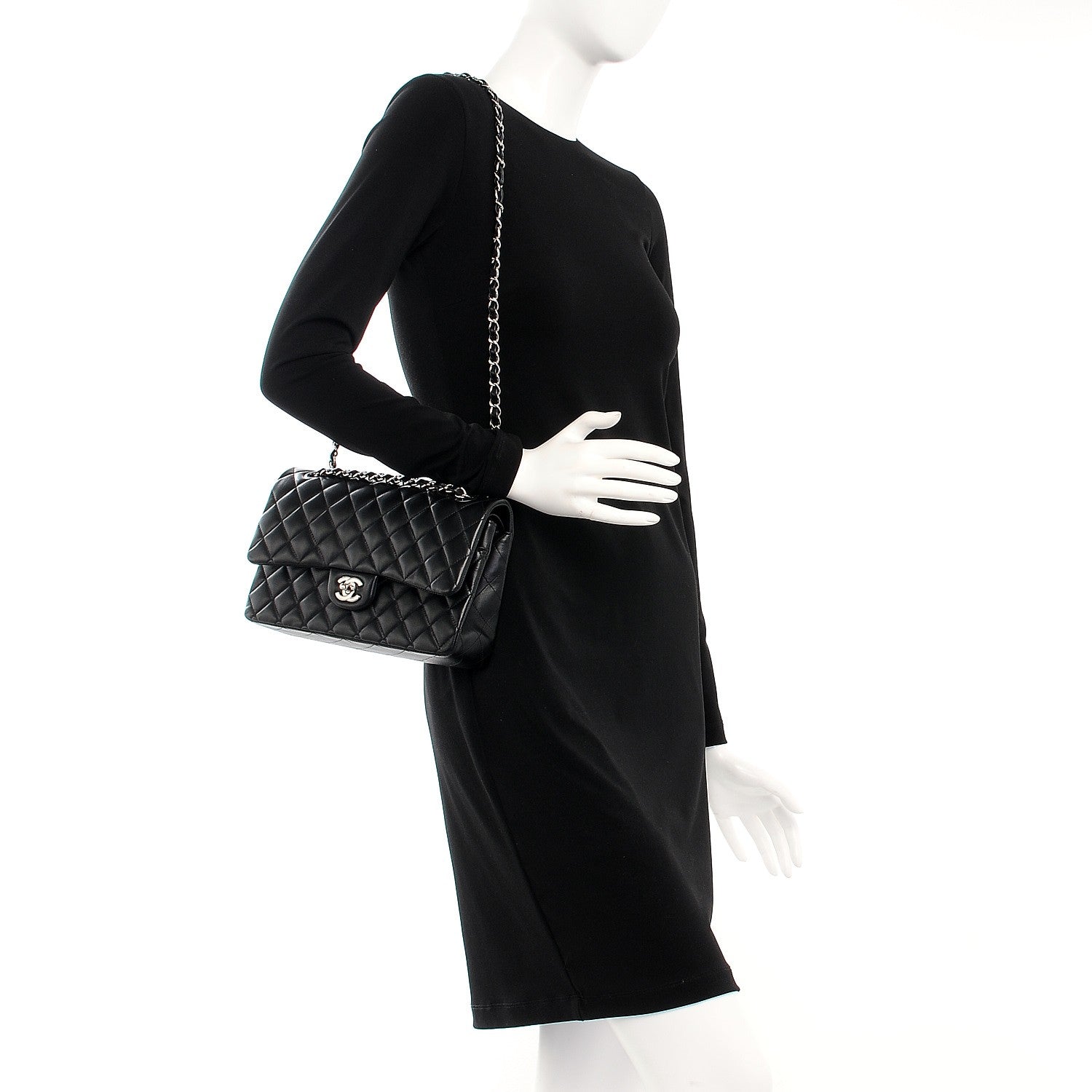 Chanel Lambskin Quilted Medium Double Flap Black 2 of 11