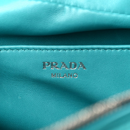 Prada Soft Calf Medium Inside Tote Cannella Turchese 6 of 17