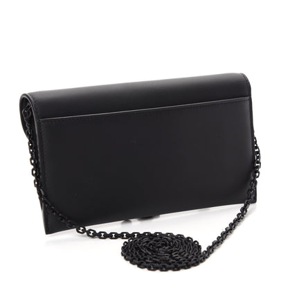 Christian Dior Ultra Matte Calfskin Saddle Chain Wallet Pouch Black 4 of 12