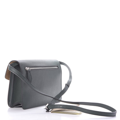 Burberry Grainy Calfskin House Check Small Macken Crossbody Bag Dark Bottle Green 3 of 12