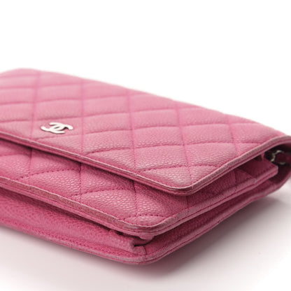 Chanel Iridescent Caviar Quilted Wallet On Chain WOC Pink 7 of 14