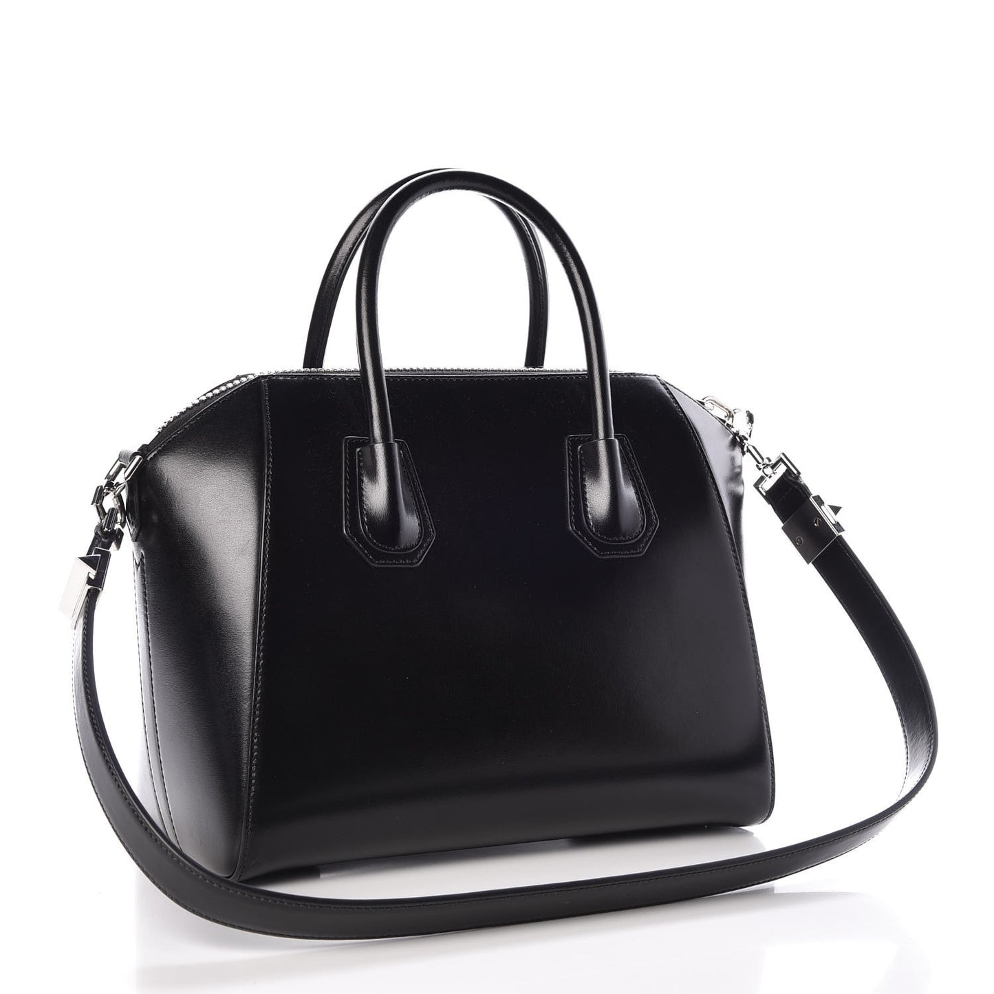 Shiny Lord Calfskin Small Antigona Black