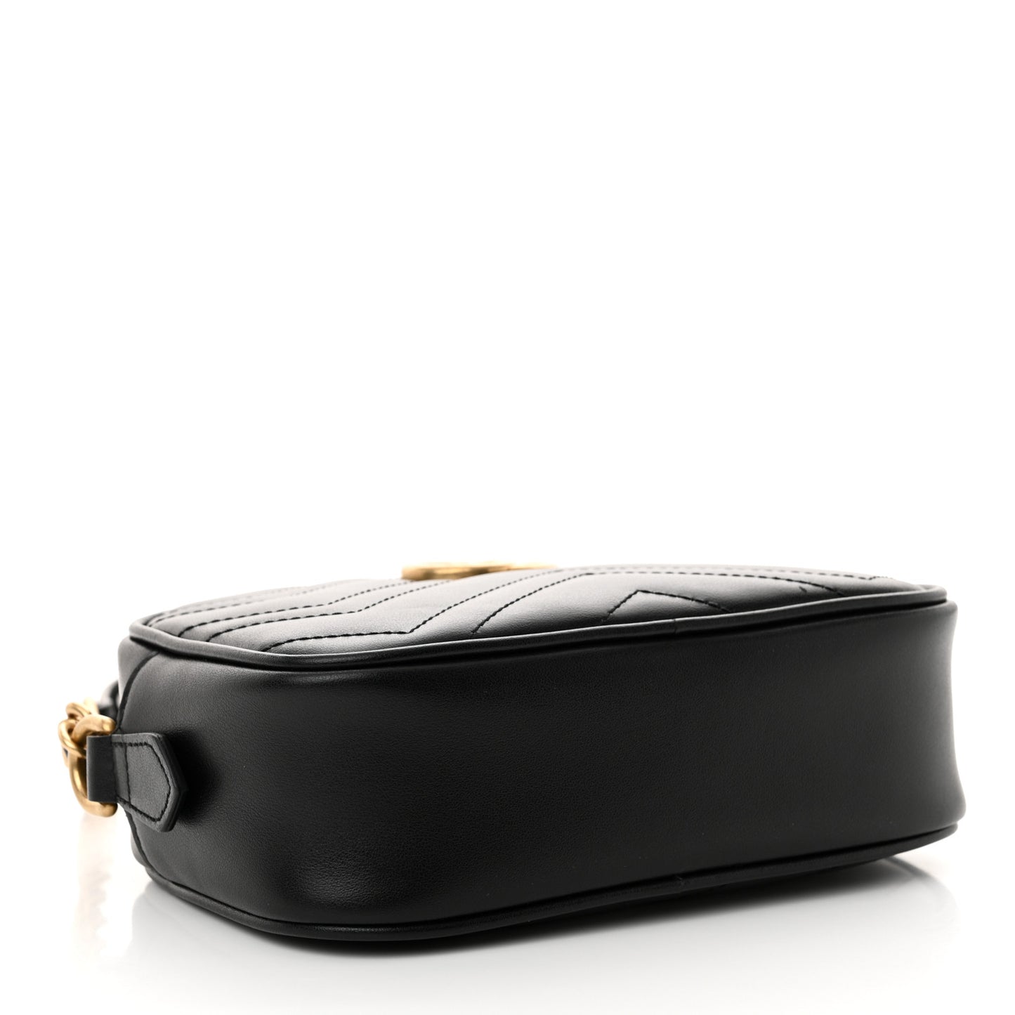 Calfskin Matelasse Mini GG Marmont Chain Shoulder Bag Black
