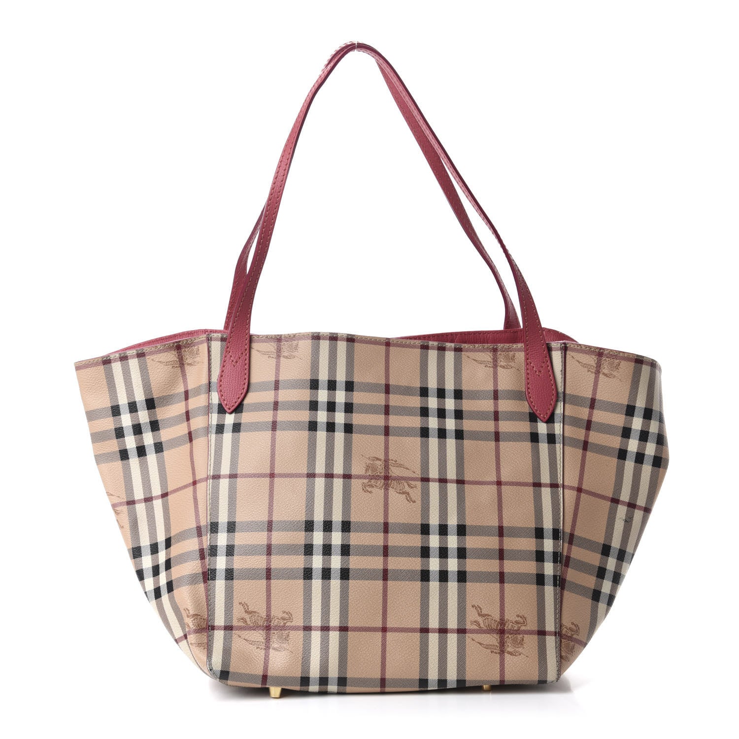 Burberry Haymarket Check Small Canterbury Tote Dark Pink 1 of 13