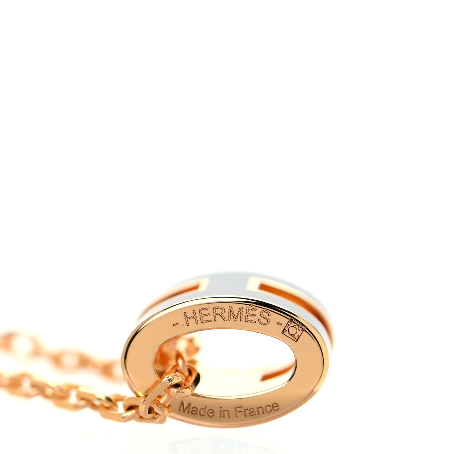 Lacquered Gold Mini Pop H Pendant Necklace Black
