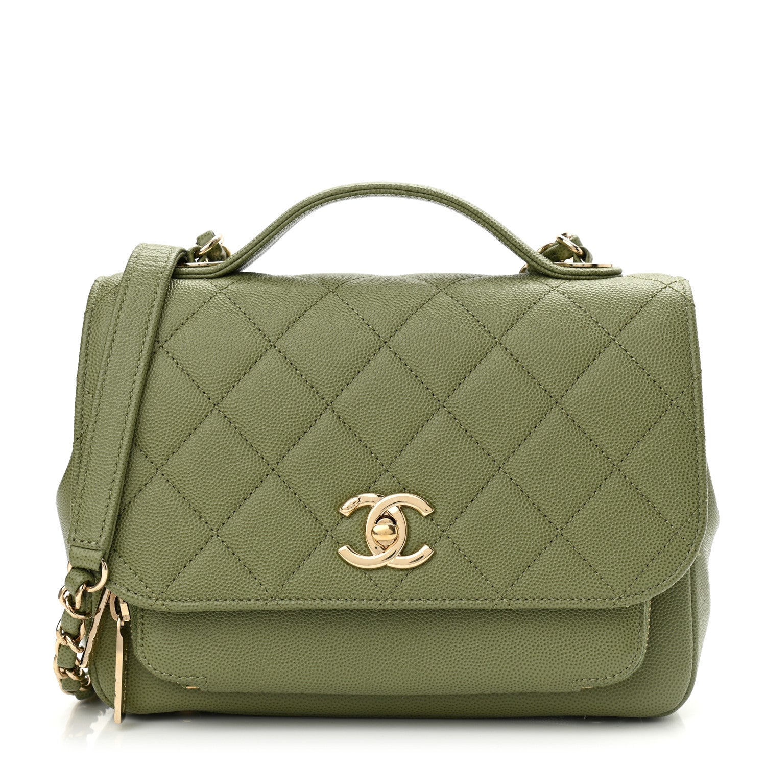 Chanel Caviar Quilted Medium Business Affinity Flap Green 1 of 9