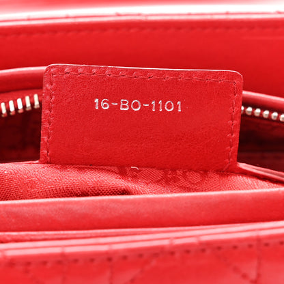 Christian Dior Lambskin Cannage Medium Lady Dior Red 7 of 11