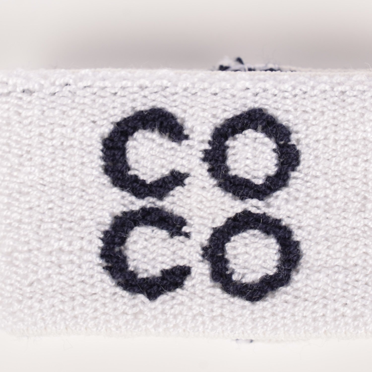 Chanel Knit Coco CC Headband Wristband Set Black White 5 of 8