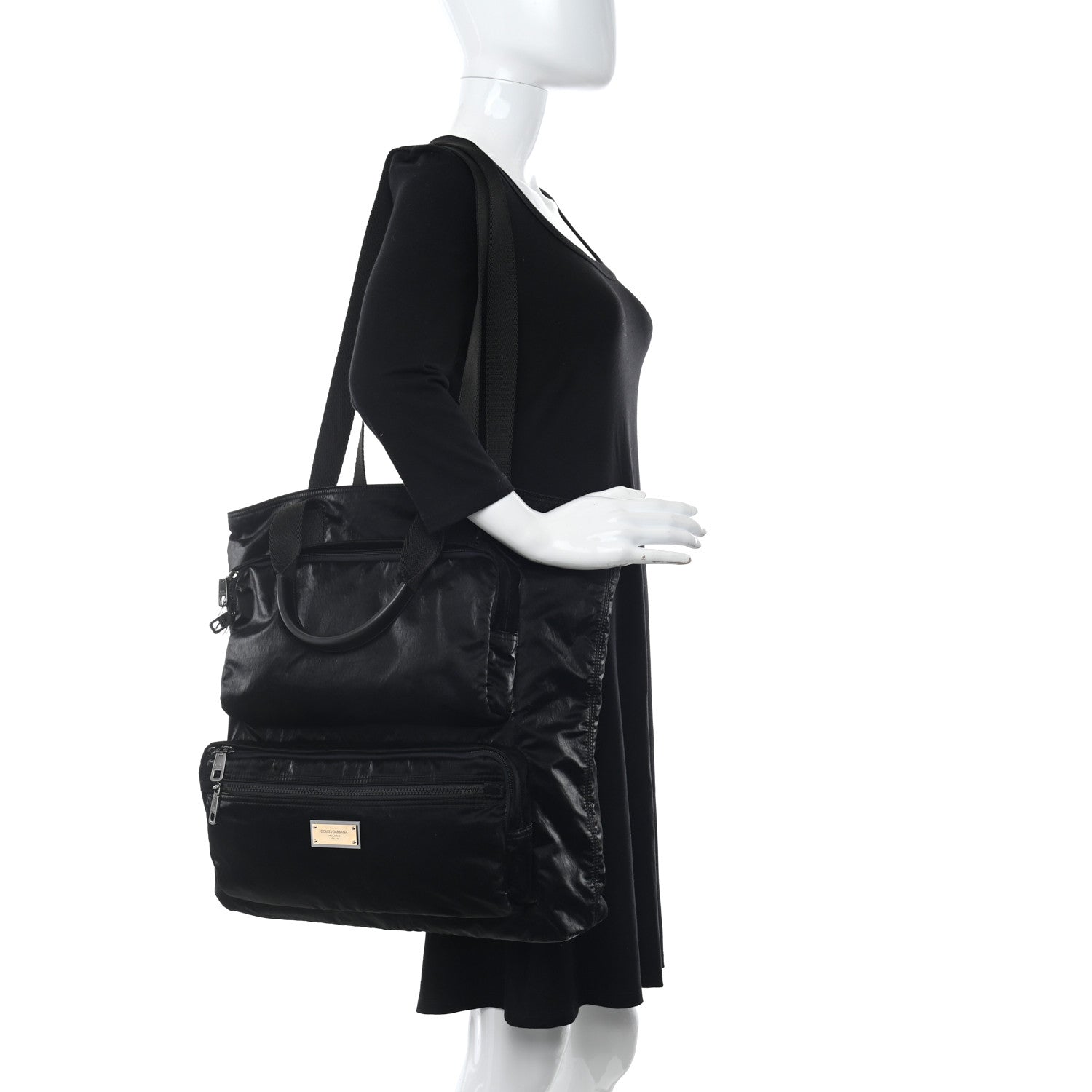 Dolce & Gabbana Nylon Sicilia DNA Messenger Tote Bag Black 2 of 9