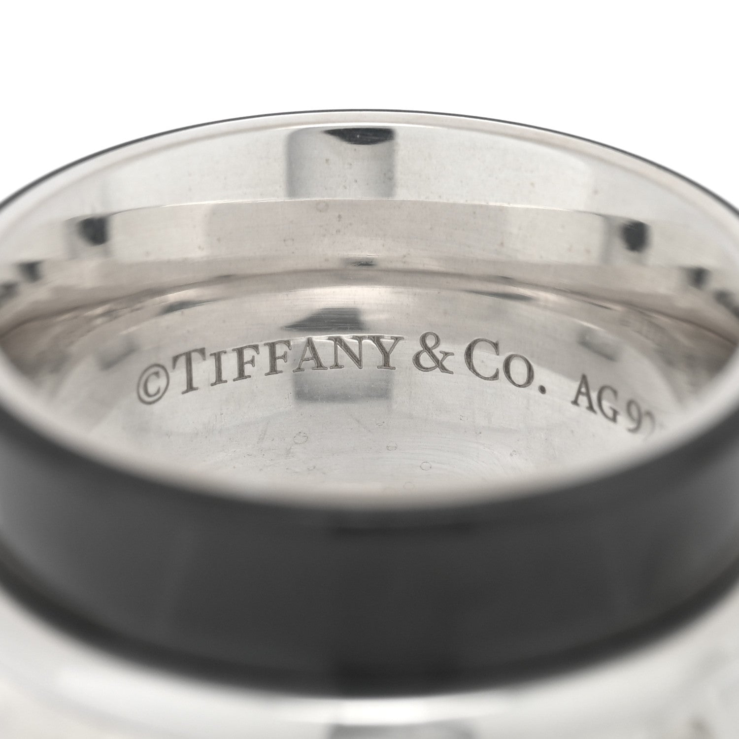 Tiffany Sterling Silver Titanium Wide 1837 Band Ring 48 4.5 4 of 5