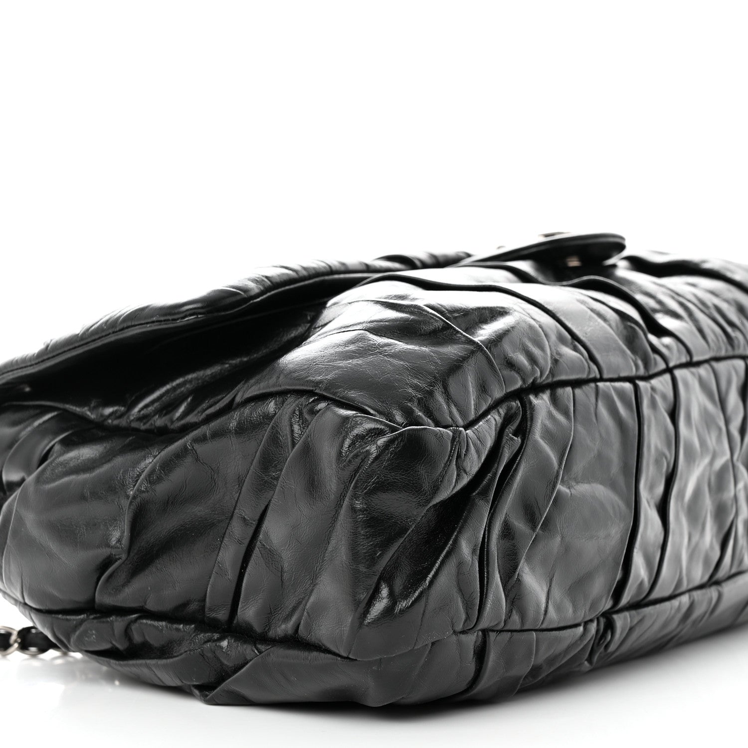 Chanel Glazed Calfskin Twisted Maxi Flap Black 9 of 19