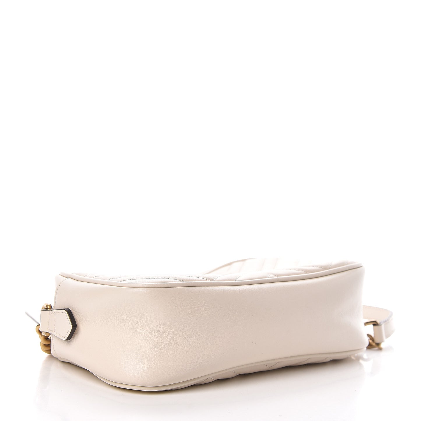 Calfskin Matelasse Small GG Marmont Chain Shoulder Bag White