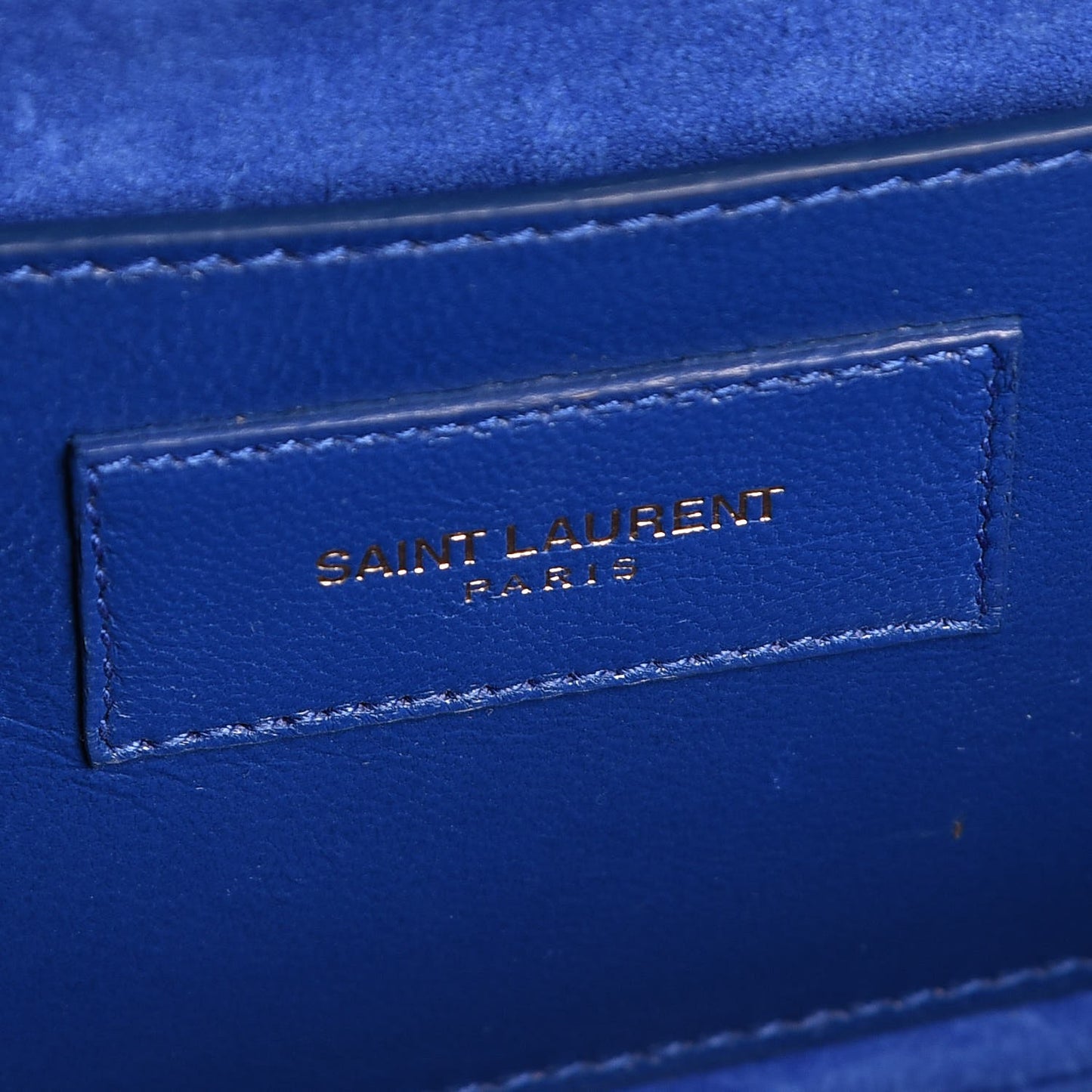 Patent Grain De Poudre Classic Monogram Cassandre Clutch Royal Blue