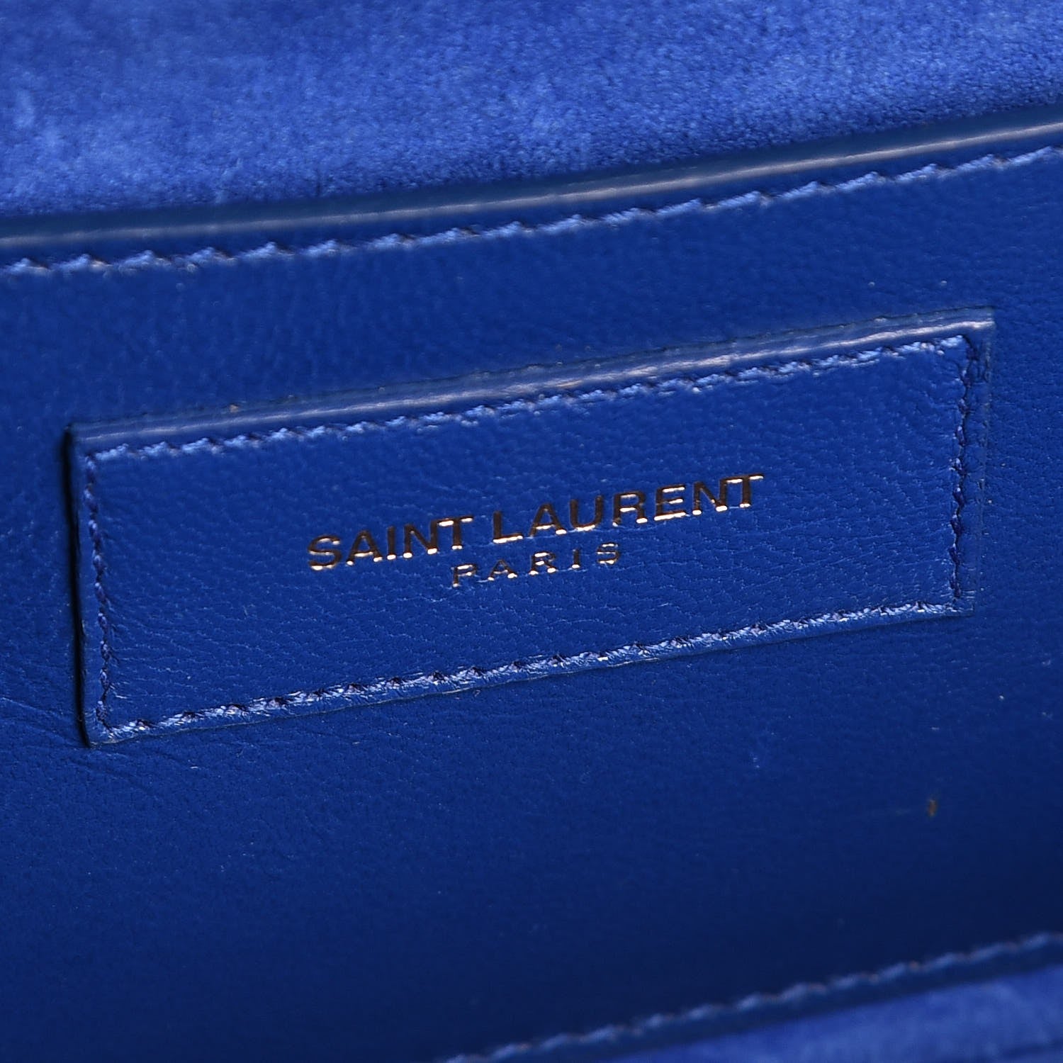 Saint Laurent Patent Grain De Poudre Classic Monogram Cassandre Clutch Royal Blue 6 of 8