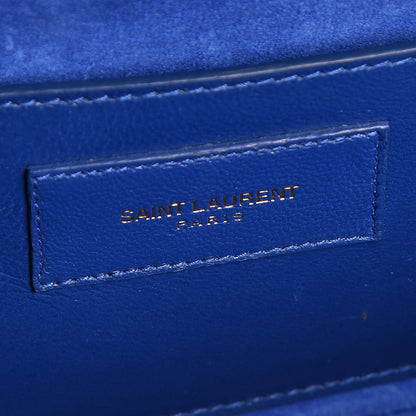 Saint Laurent Patent Grain De Poudre Classic Monogram Cassandre Clutch Royal Blue 6 of 8