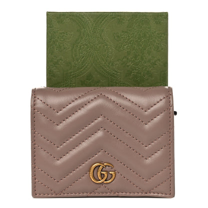 Gucci Calfskin Matelasse GG Marmont Card Case Wallet Porcelain Rose 12 of 12
