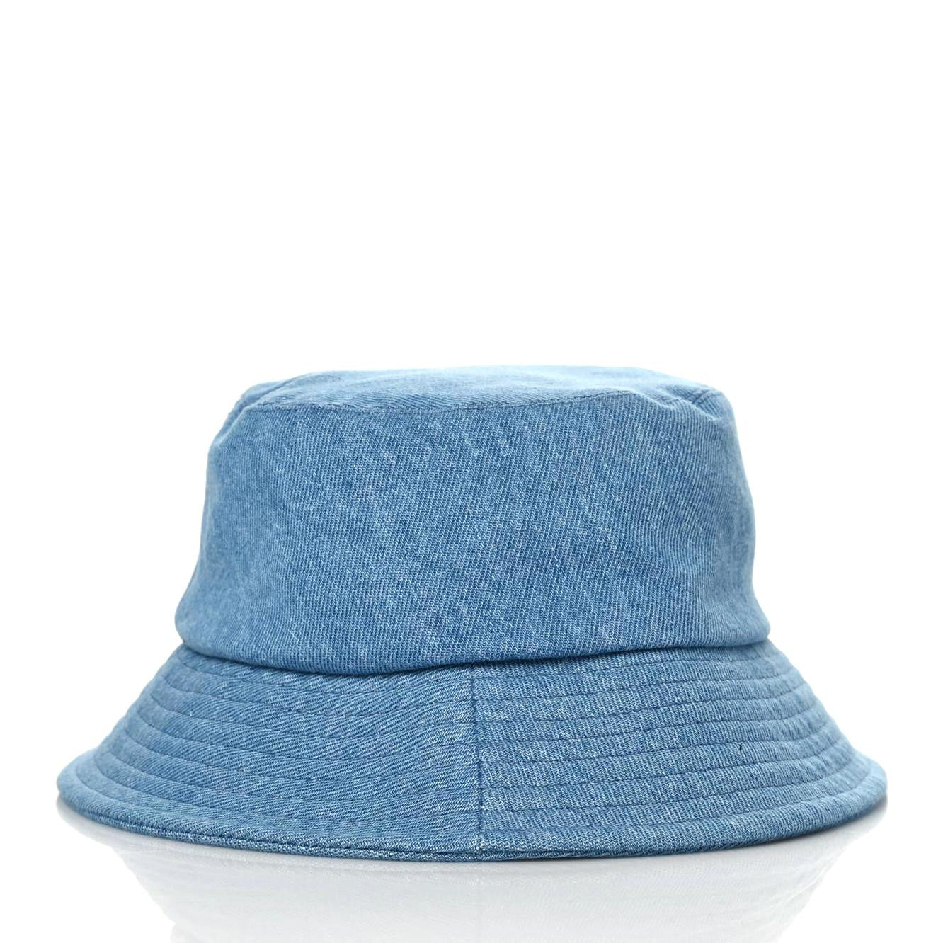 Denim Sequin Cloche Logo Bucket Hat S Blue