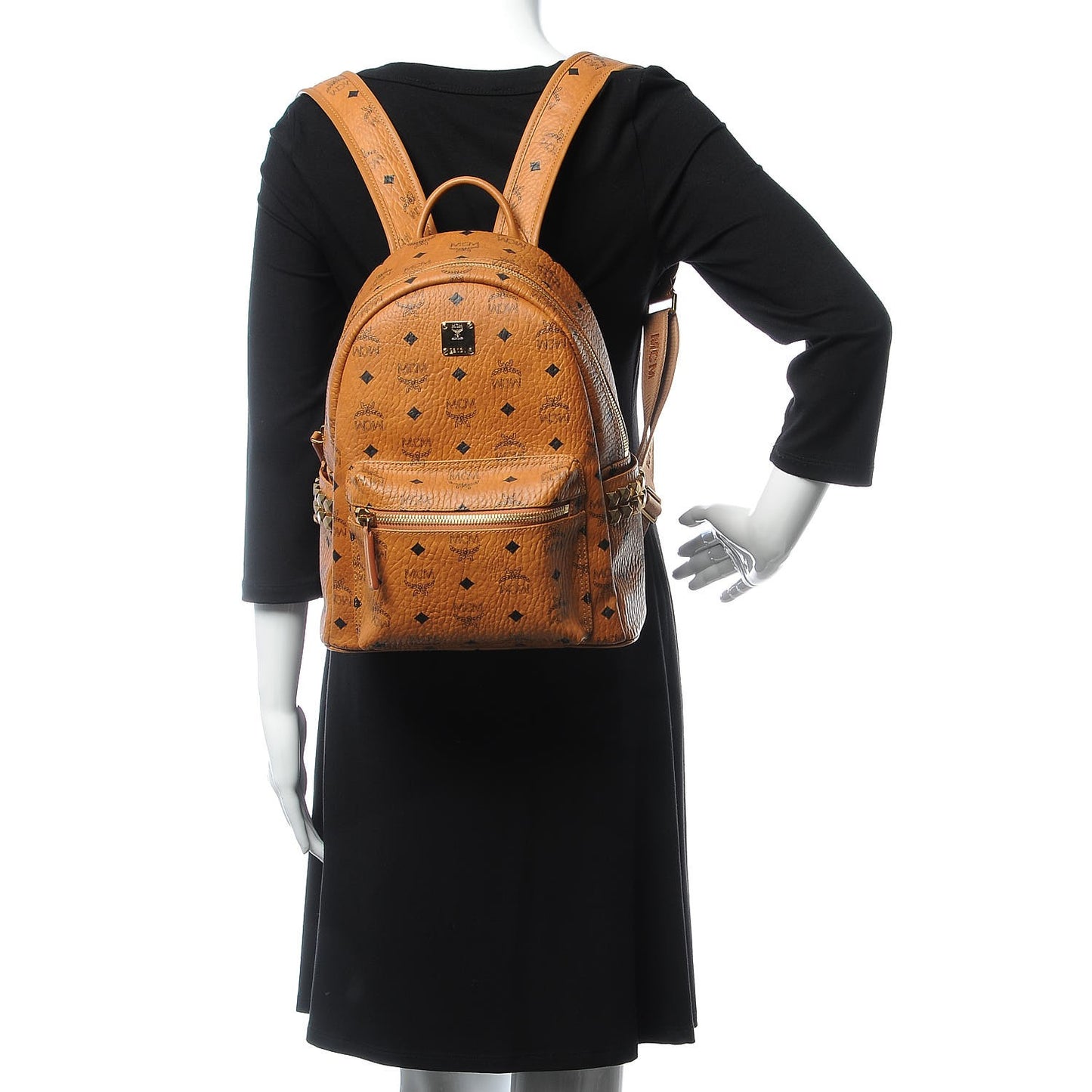 Visetos Small Side Stud Stark Backpack Cognac