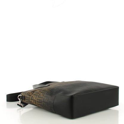 Fendi Zucca Spalmati Degradé Top Handle Convertible Tote Tobacco Black 4 of 7