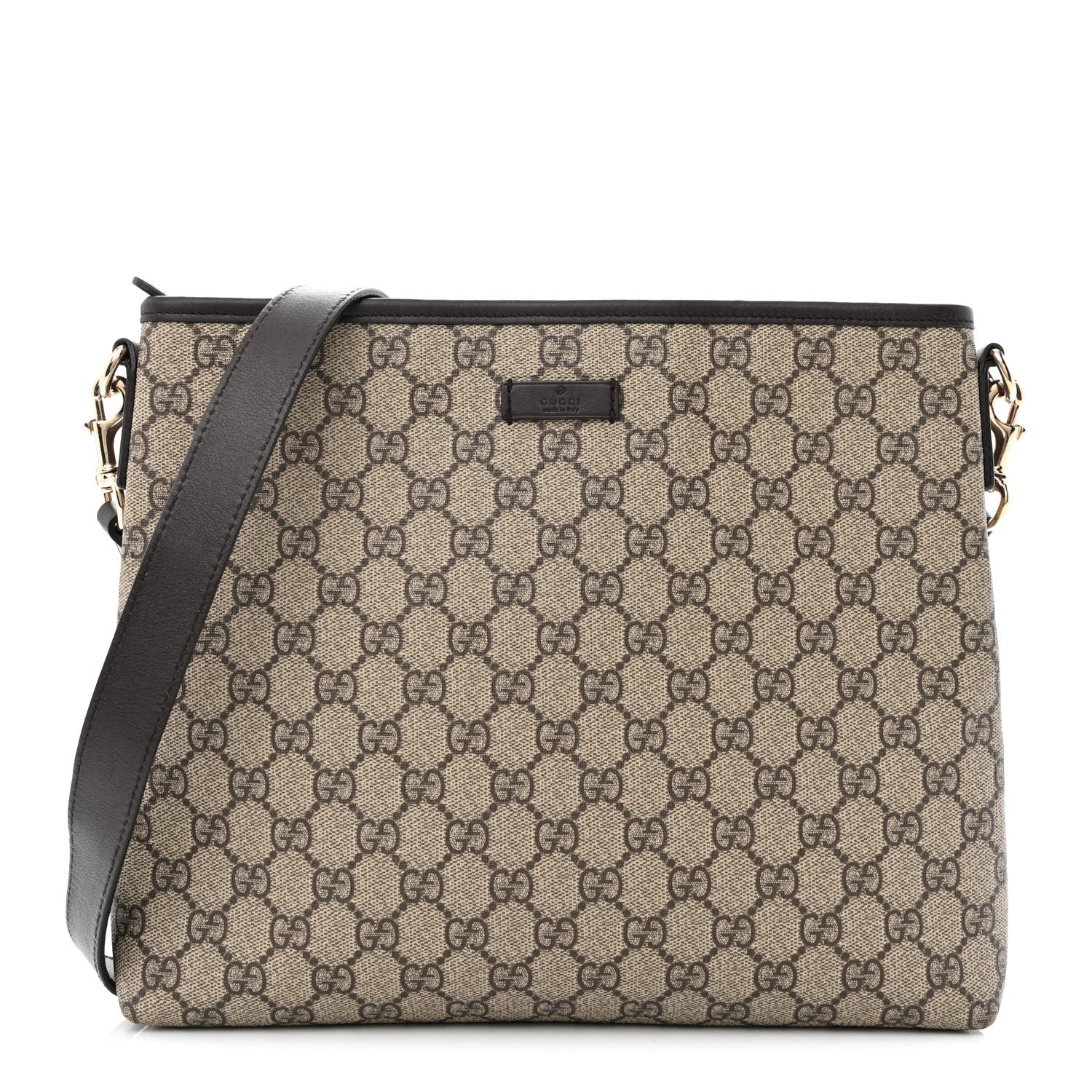 Gucci GG Plus Monogram Medium Flat Messenger Bag Dark Brown 1 of 11