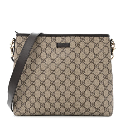 Gucci GG Plus Monogram Medium Flat Messenger Bag Dark Brown 1 of 11