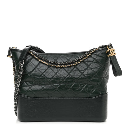 Chanel Aged Calfskin Quilted Medium Gabrielle Hobo Dark Green 1 of 14