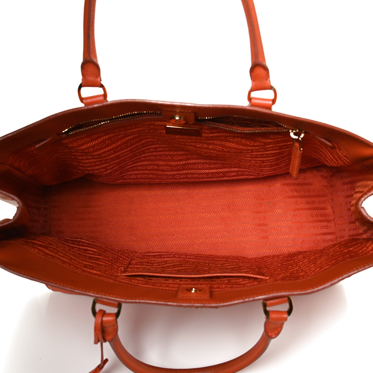 Prada Saffiano Lux Large Tote Papaya 5 of 11