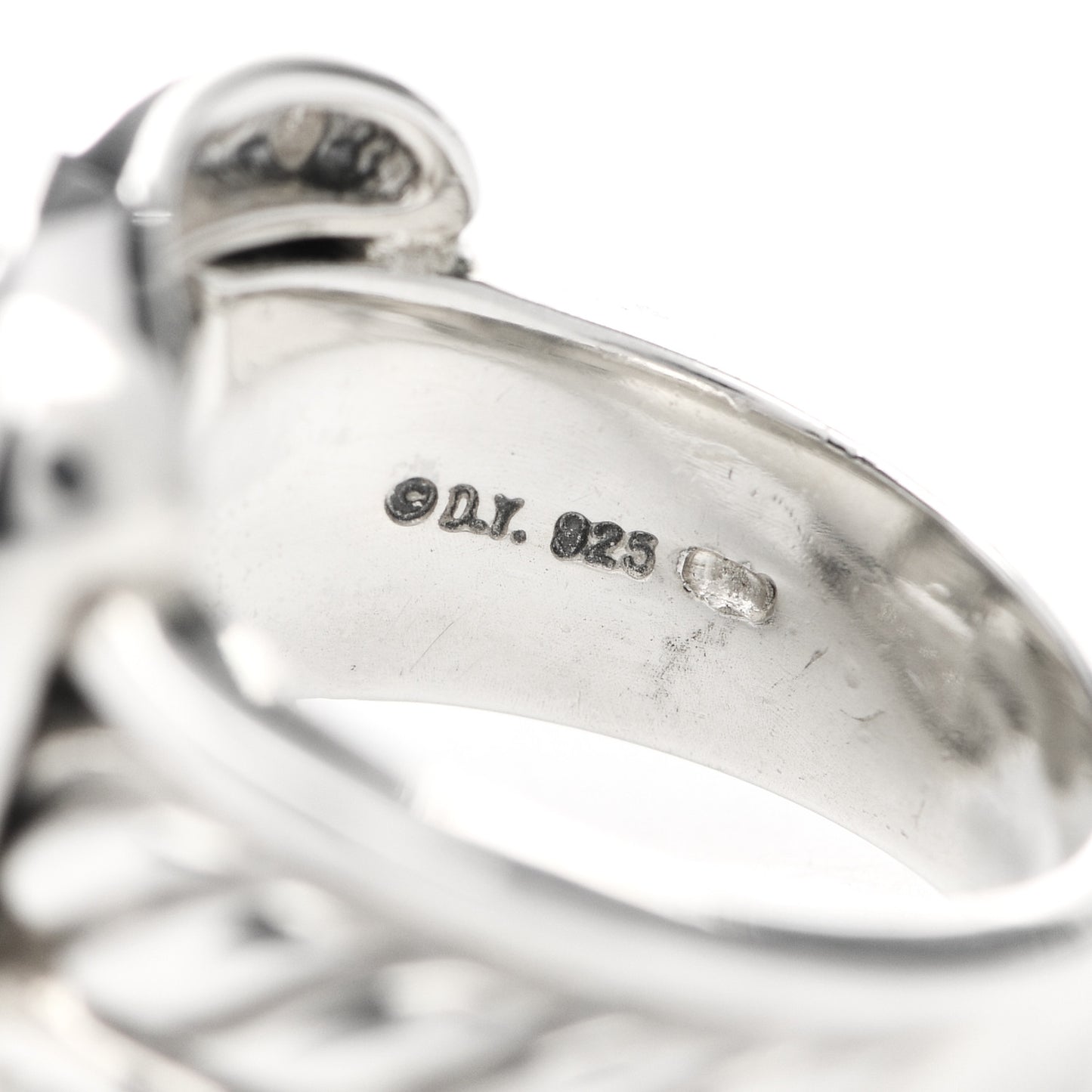 Sterling Silver Diamond Buckle Ring 52 6