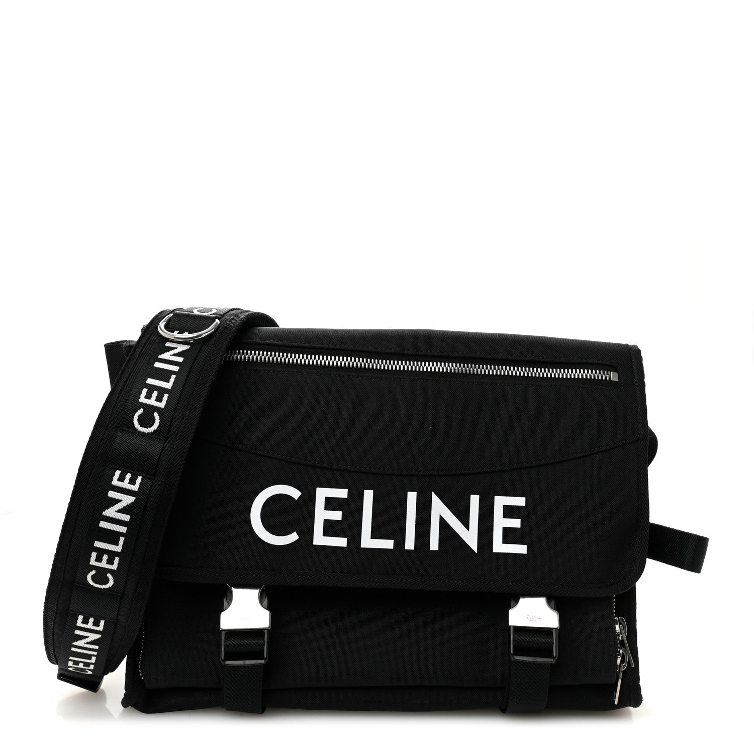 Celine Canvas Trekking Large Messenger Bag Black 1 of 10