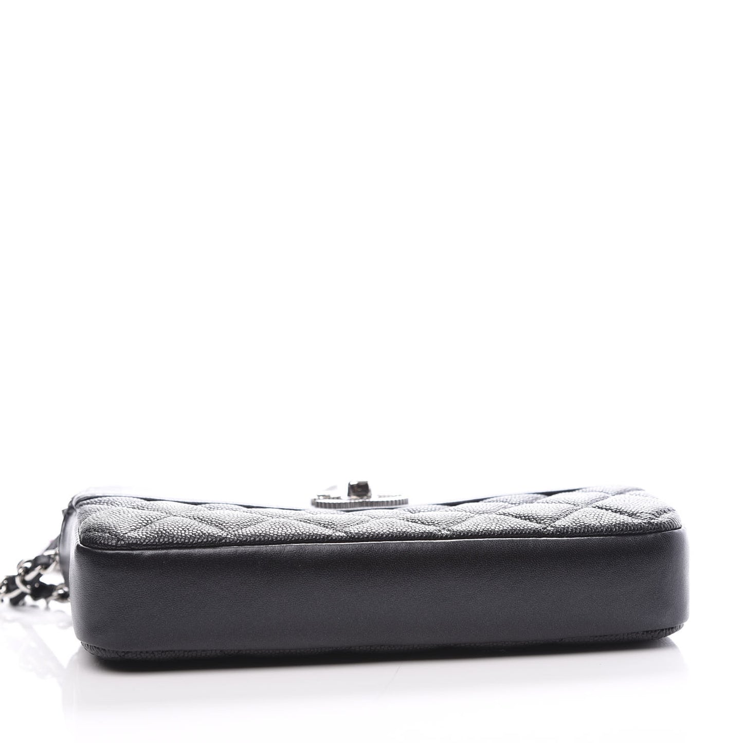 Caviar Quilted Small Vintage Mademoiselle Clutch With Chain Black