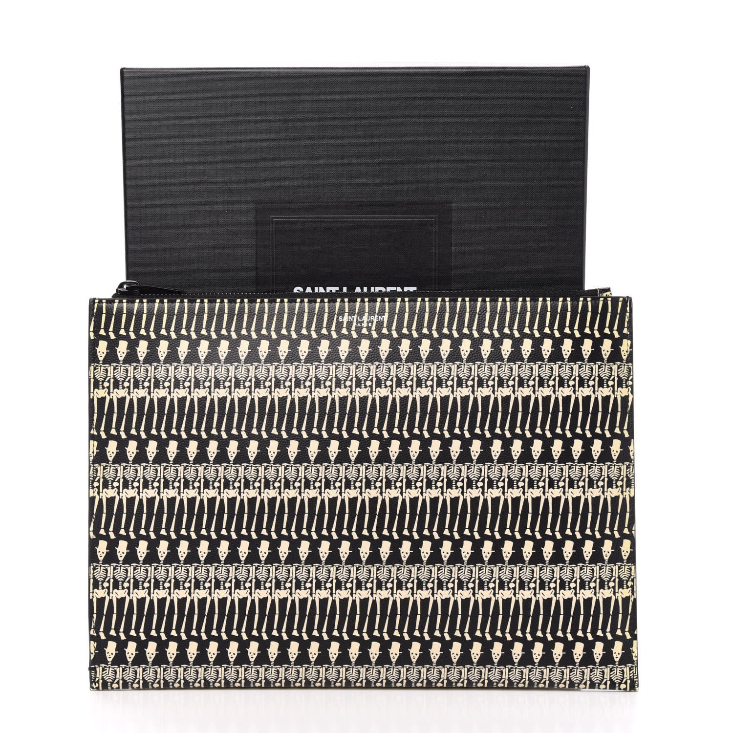 Saint Laurent Grain de Poudre Skeleton Print Zipped Tablet Holder Black 12 of 12