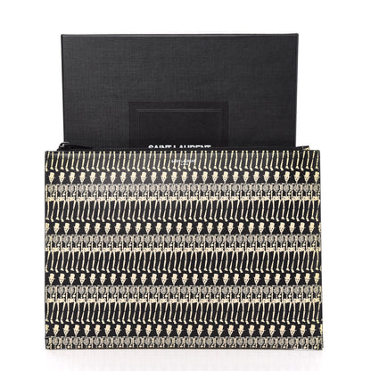 Saint Laurent Grain de Poudre Skeleton Print Zipped Tablet Holder Black 12 of 12
