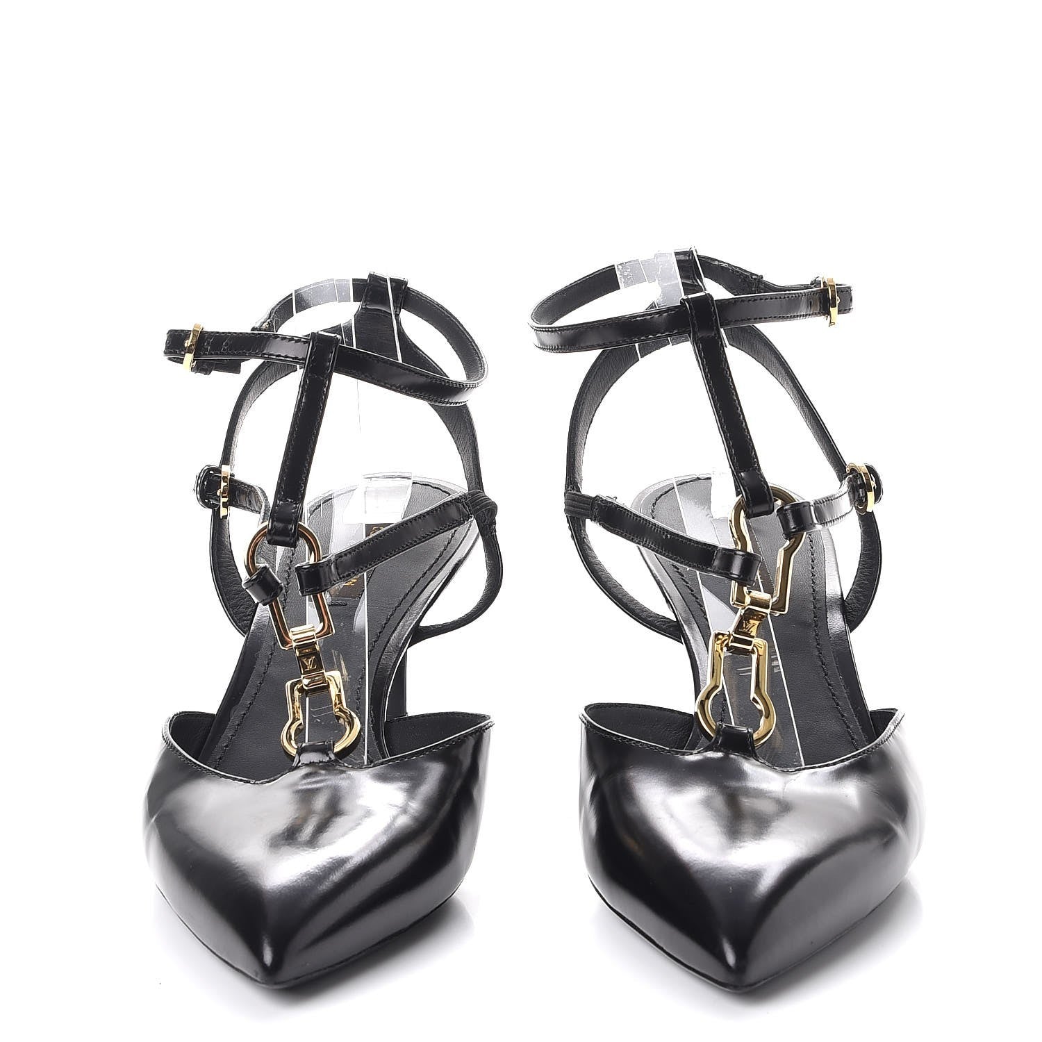 Louis Vuitton Leather Wynwood Strappy Open Back Pumps 40 Black 2 of 10