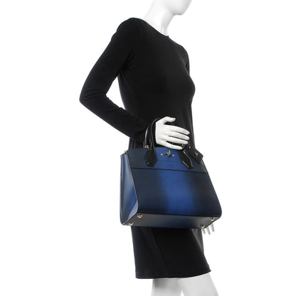 Louis Vuitton Calfskin Shadow City Steamer MM Blue 3 of 7