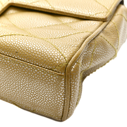 Chanel Metallic Caviar Quilted Medium Single Flap Beige 17 of 18