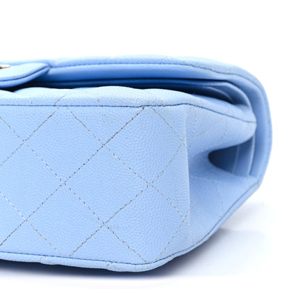 Chanel Caviar Quilted Small Double Flap Light Blue 10 of 10