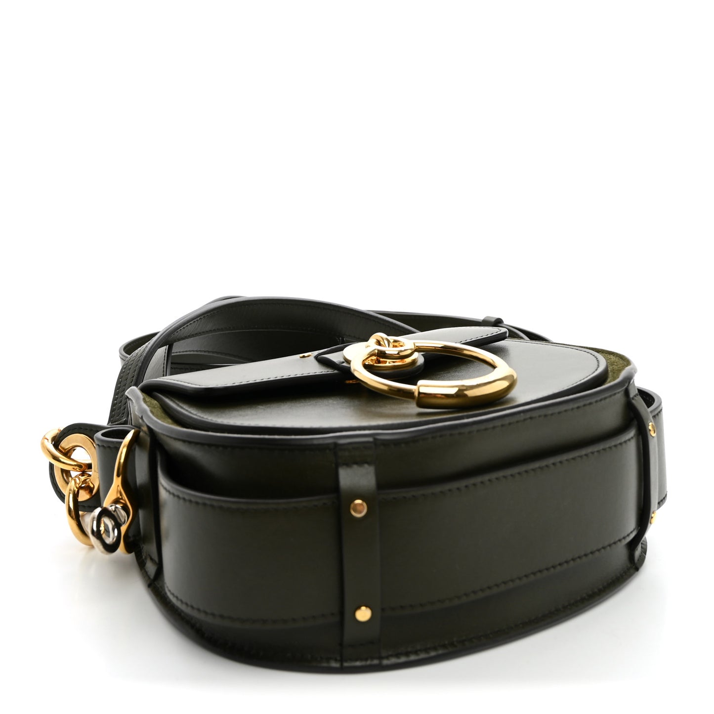 Calfskin Suede Small Tess Bag Deep Forest