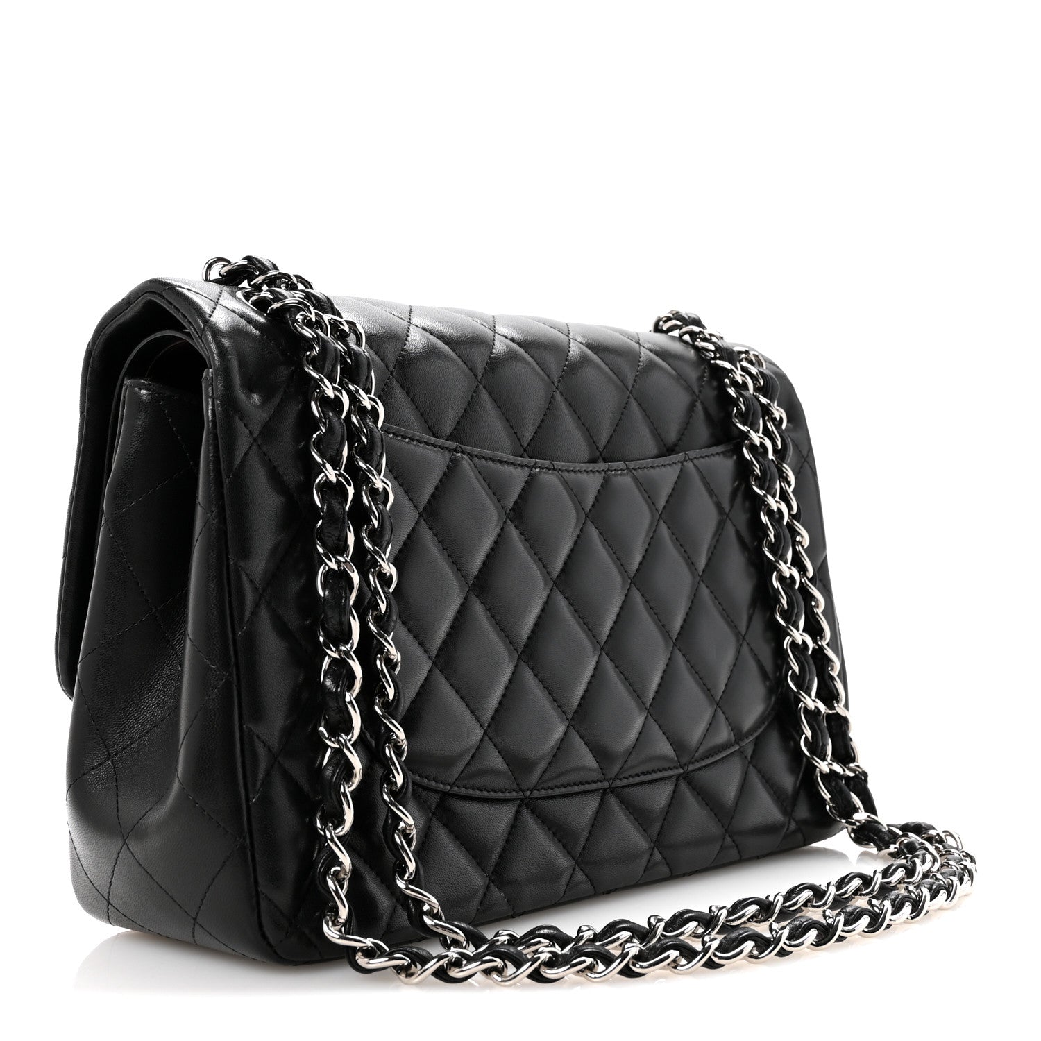 Chanel Lambskin Quilted Jumbo Double Flap Black 3 of 12