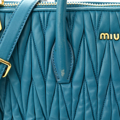 Miu Miu Nappa Matelasse Top Handle Bag Turchese 12 of 18