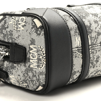 MCM Vintage Jacquard Monogram Mini Boston Bag Black Grey 7 of 8
