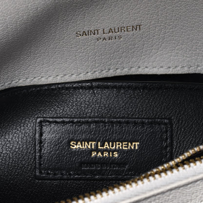 Saint Laurent Sheepskin Matelasse Chevron Monogram Medium College Bag Crema Soft 8 of 23