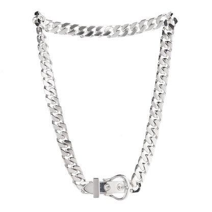 Hermes Sterling Silver Boucle Sellier Link Necklace 3 of 5